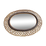 Very large rattan mirror