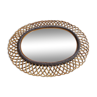 Very large rattan mirror