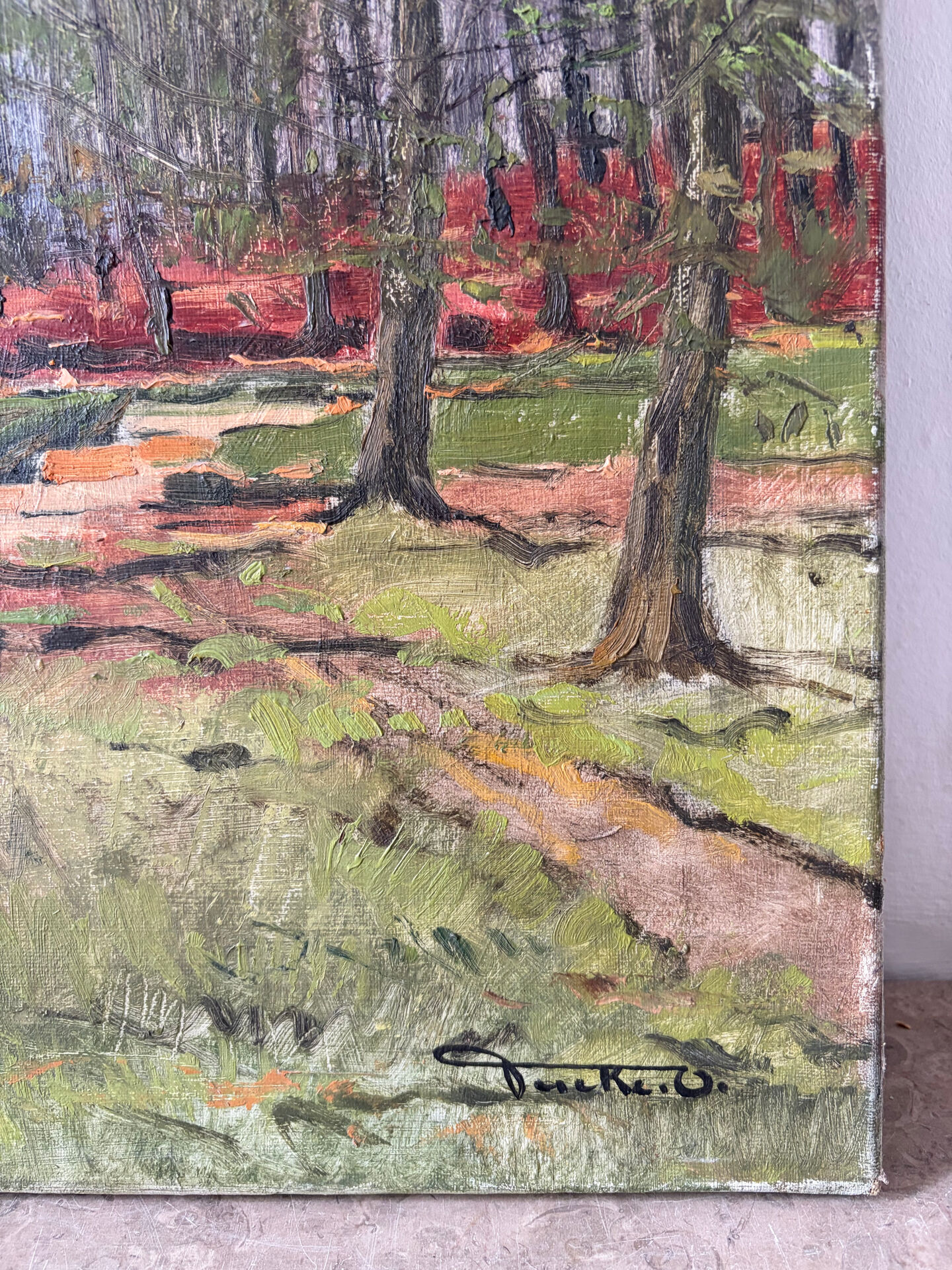 Soignes Forest, oil on canvas signed