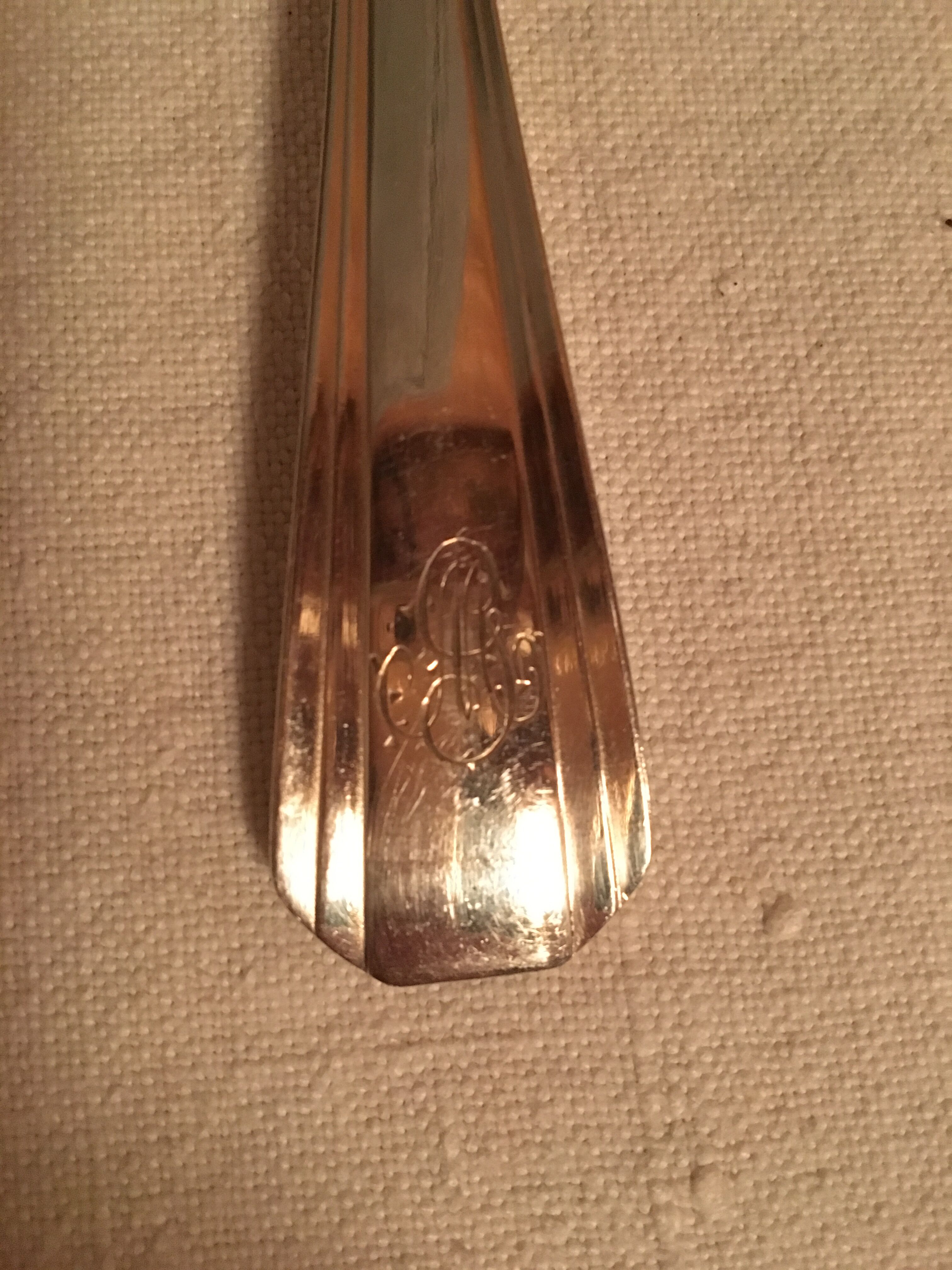 Pair of Christofle monogrammed cutlery