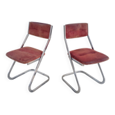 Set 2 chaises tubulaires Roche Bobois vintage