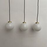 Lot 3 opaline hanging lamps