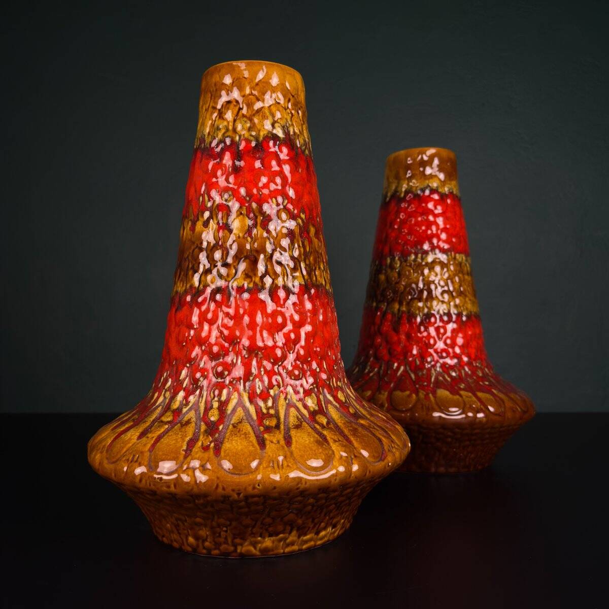 Vintage lava ceramic vase by Kil Liboje, Yugoslavia, 1960s.