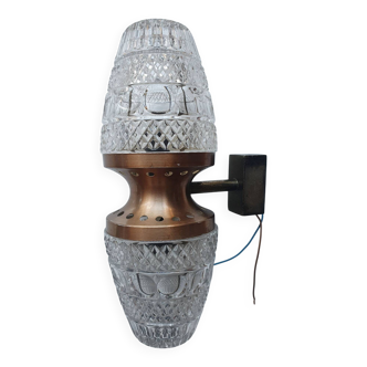 Vintage brass wall sconce with two glass globes