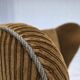1970s, Scandinavian highback armchair, furniture corduroy, carved oak wood.