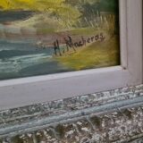 Painting on canvas 60s . signed h.macheras