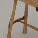 Contemporary handcrafted stool / end table in solid ash and oak wood
