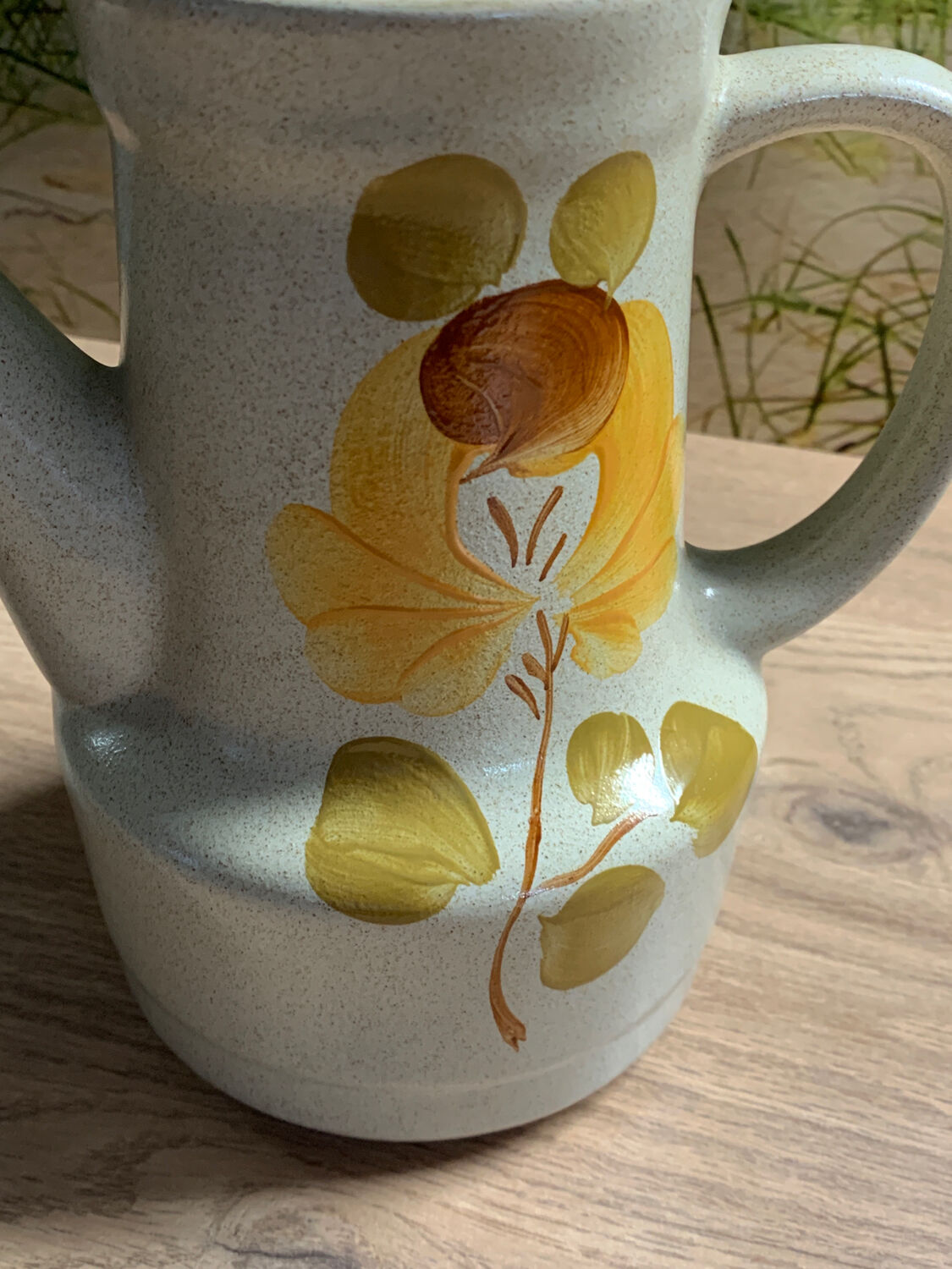 Pitcher Teapot Coffee maker earthenware St Amand Loire 1713 Hand-painted