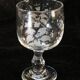 Old blown glass engraved with acid XIXth floral decoration