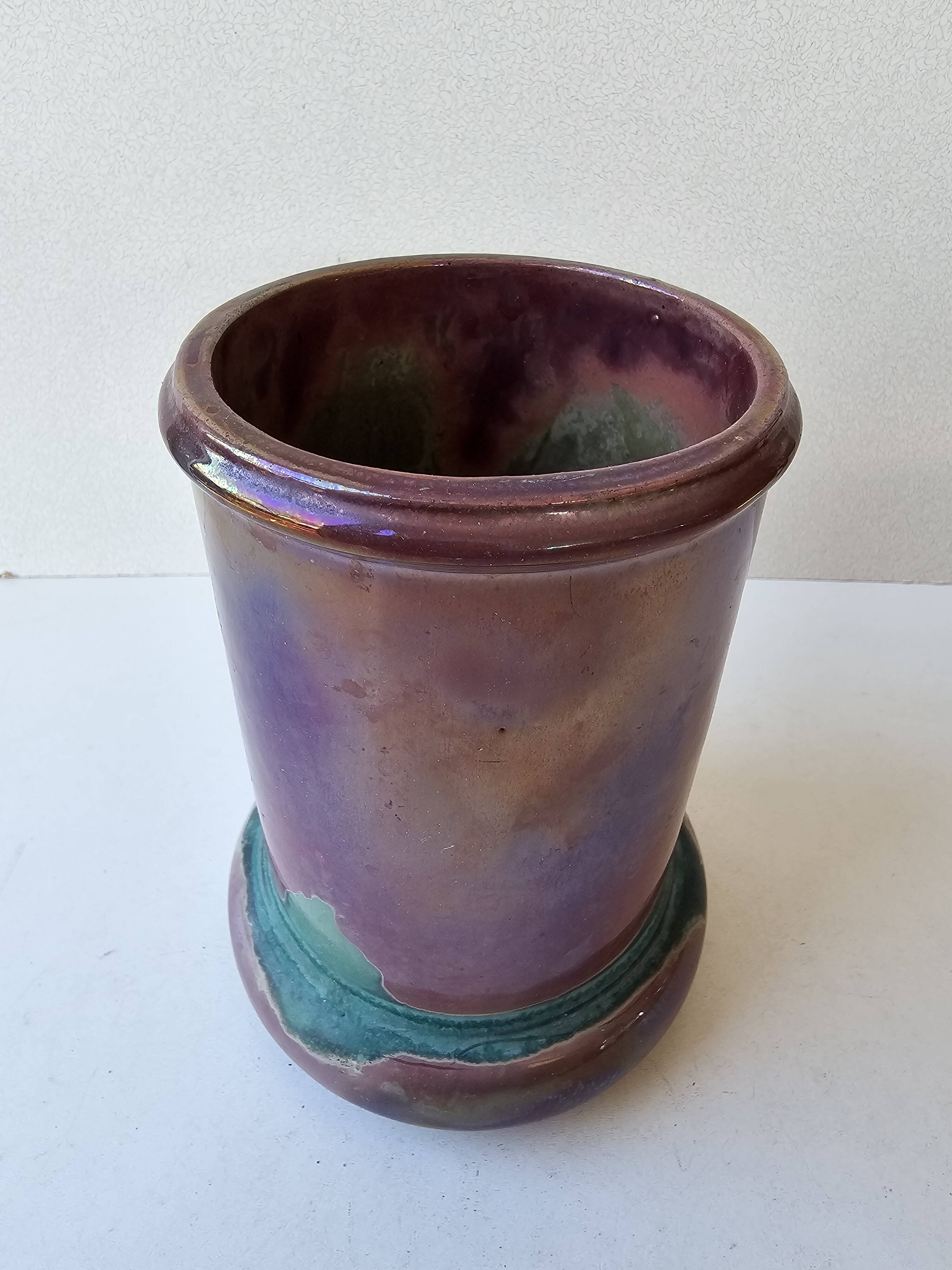 Ancient flamed stoneware vase from Rambervillers