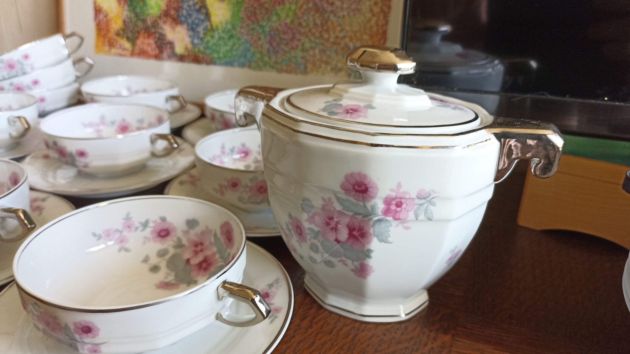 Tea set part by André Giraud - Limoges porcelain