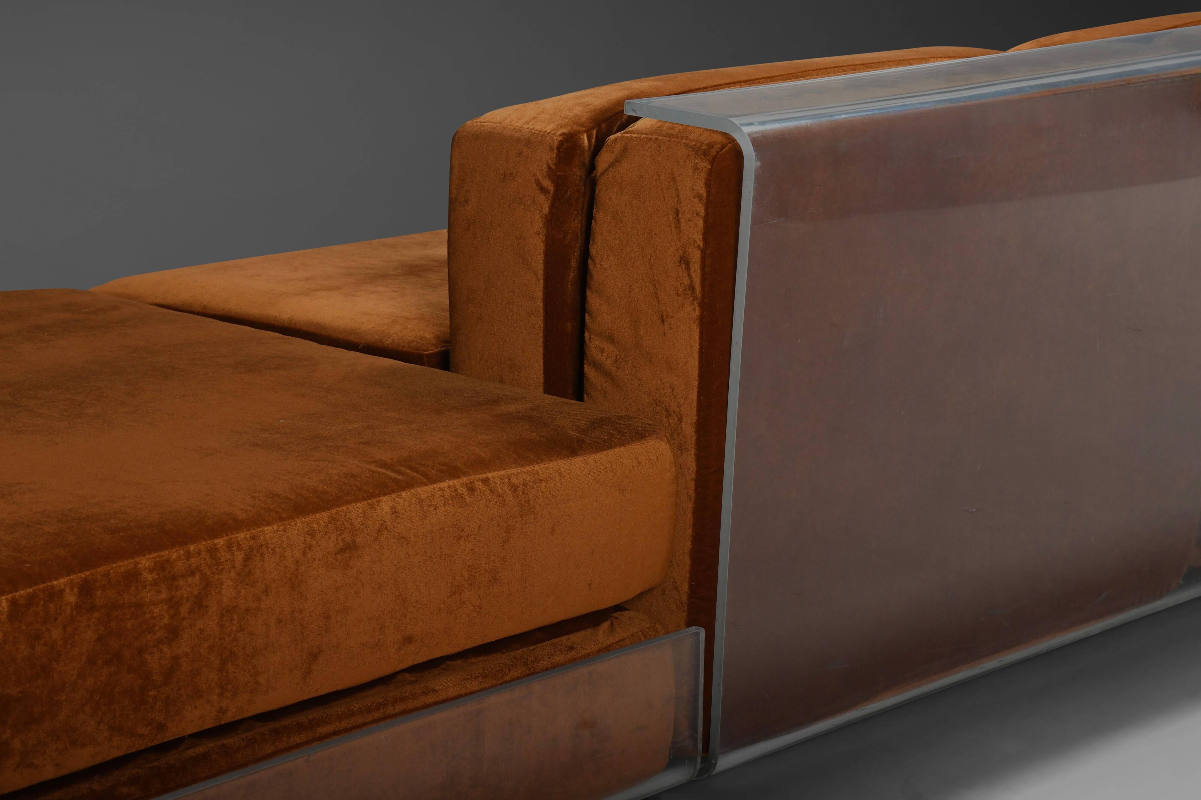 Rare modular Lucite canapé by Roberto Monsani for Acerbis, Italy 1975
