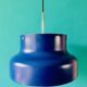 Blue pendant light by Anders Pehrson. Sweden 1970