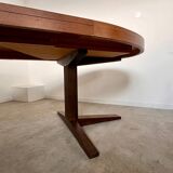 Old inlaid wood table designed by Dieter Waeckerlin Idealheim from the 60s, extendable