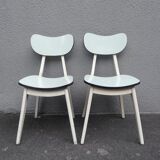 2 chaises en formica vert d'eau