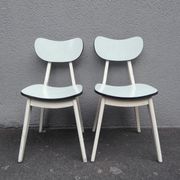 2 chairs in water green formica