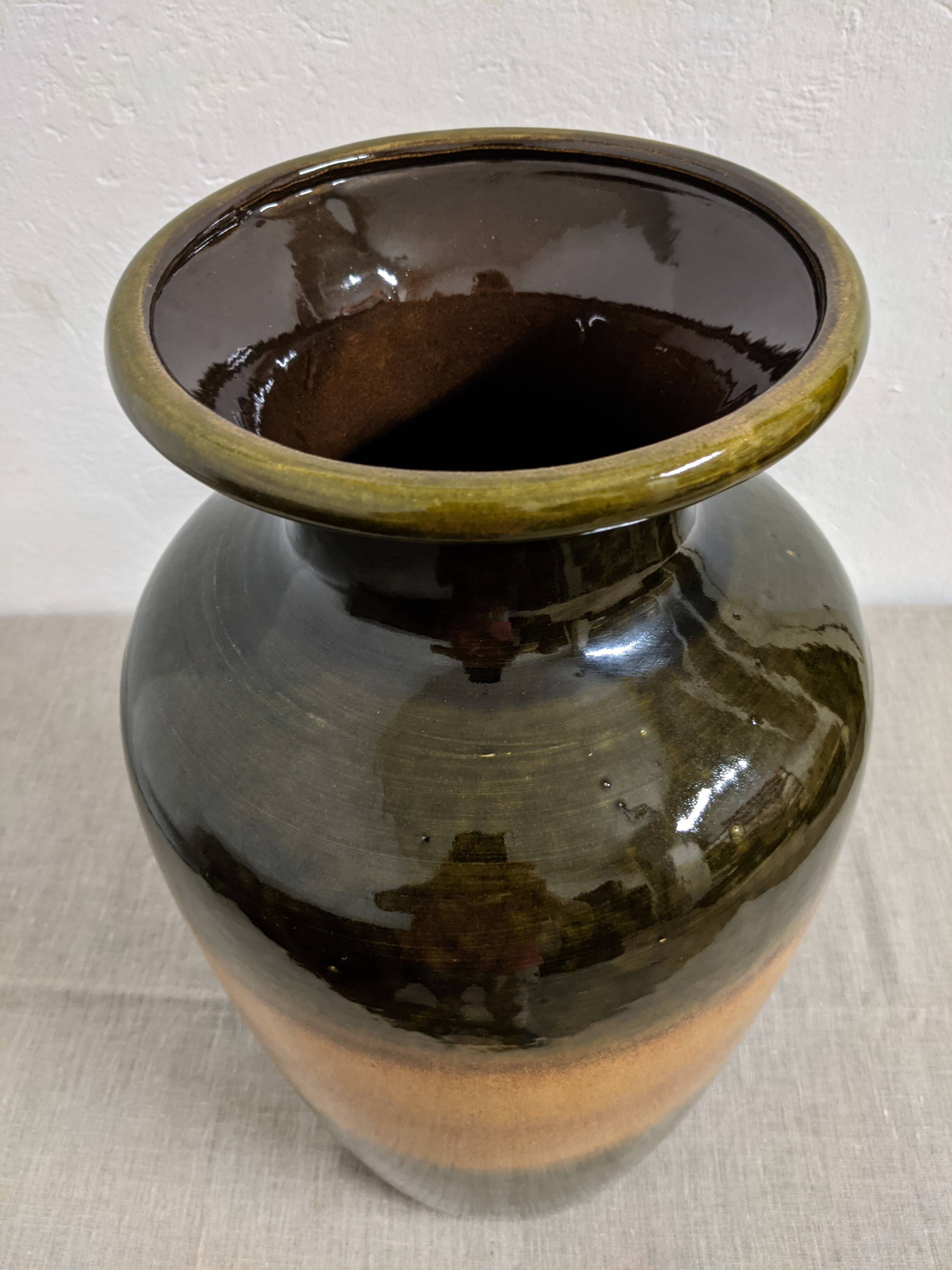 Vase XL en céramique vernissée des années 60/70 West Germany
