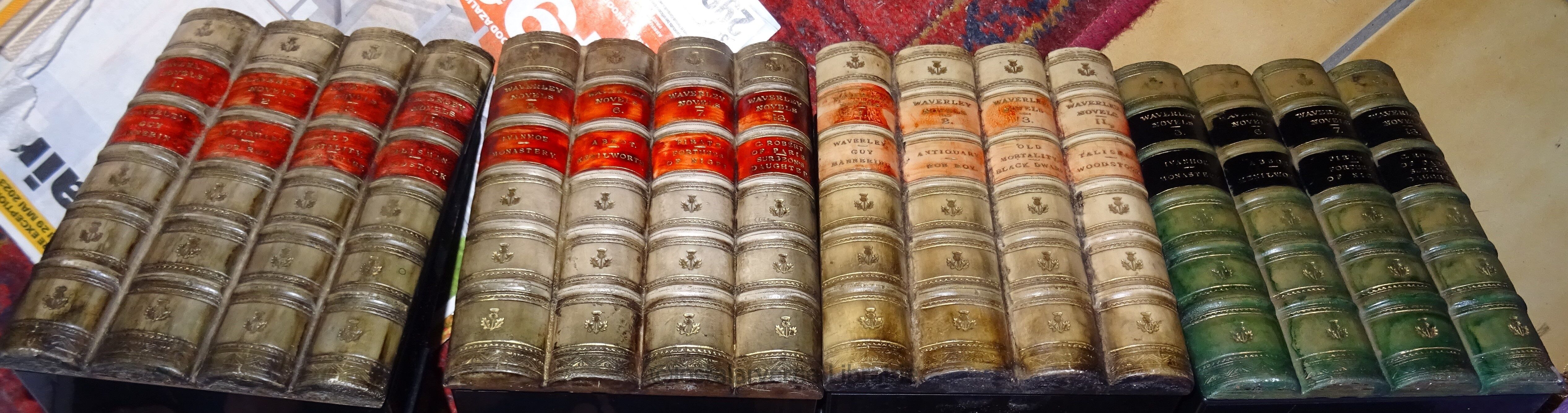 Lot of 4 cd racks for 40 cds - walter scott fake book front - made in uk vintage