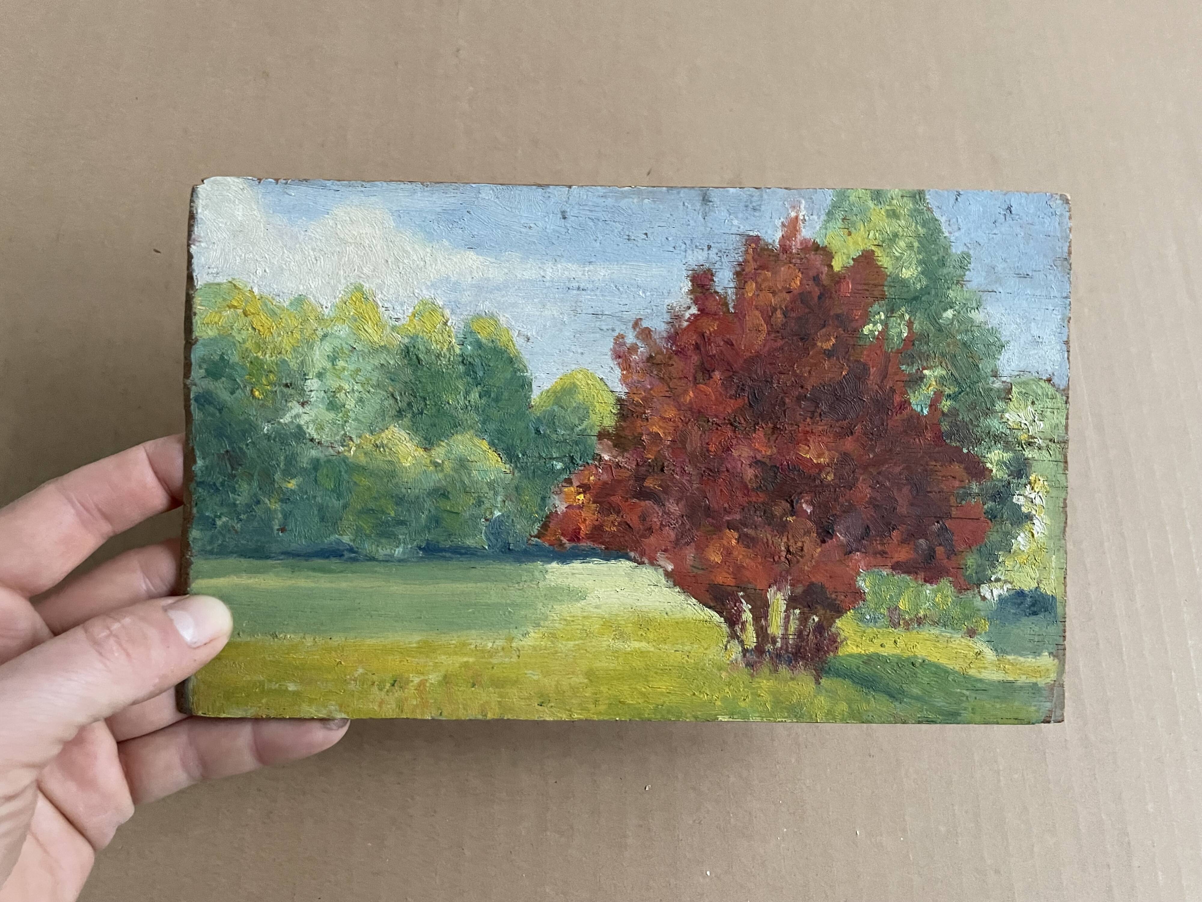 Small old oil on panel