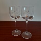 2 verres à vin en cristal