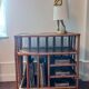 Vintage rattan vinyl cabinet