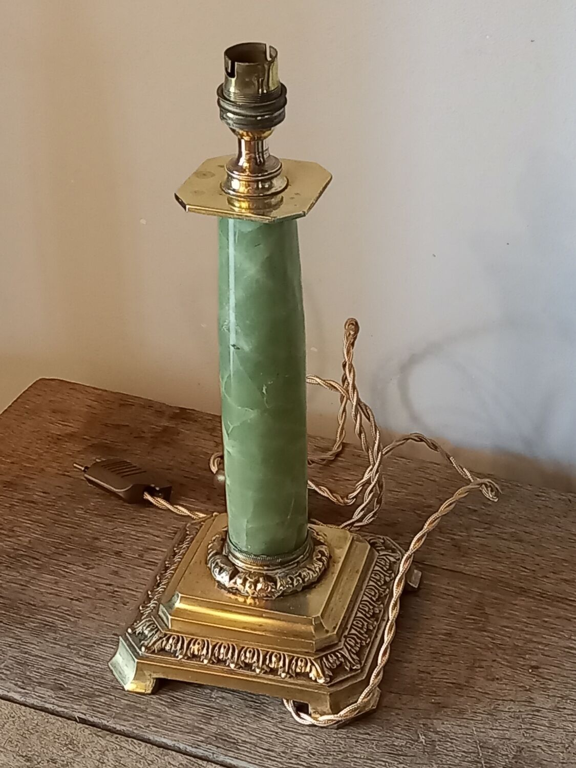 Lamp foot marble and bronze old 19th century