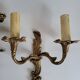 Antique Pair of Louis XV Style Gilt Metal Wall Sconces - 2 Lights