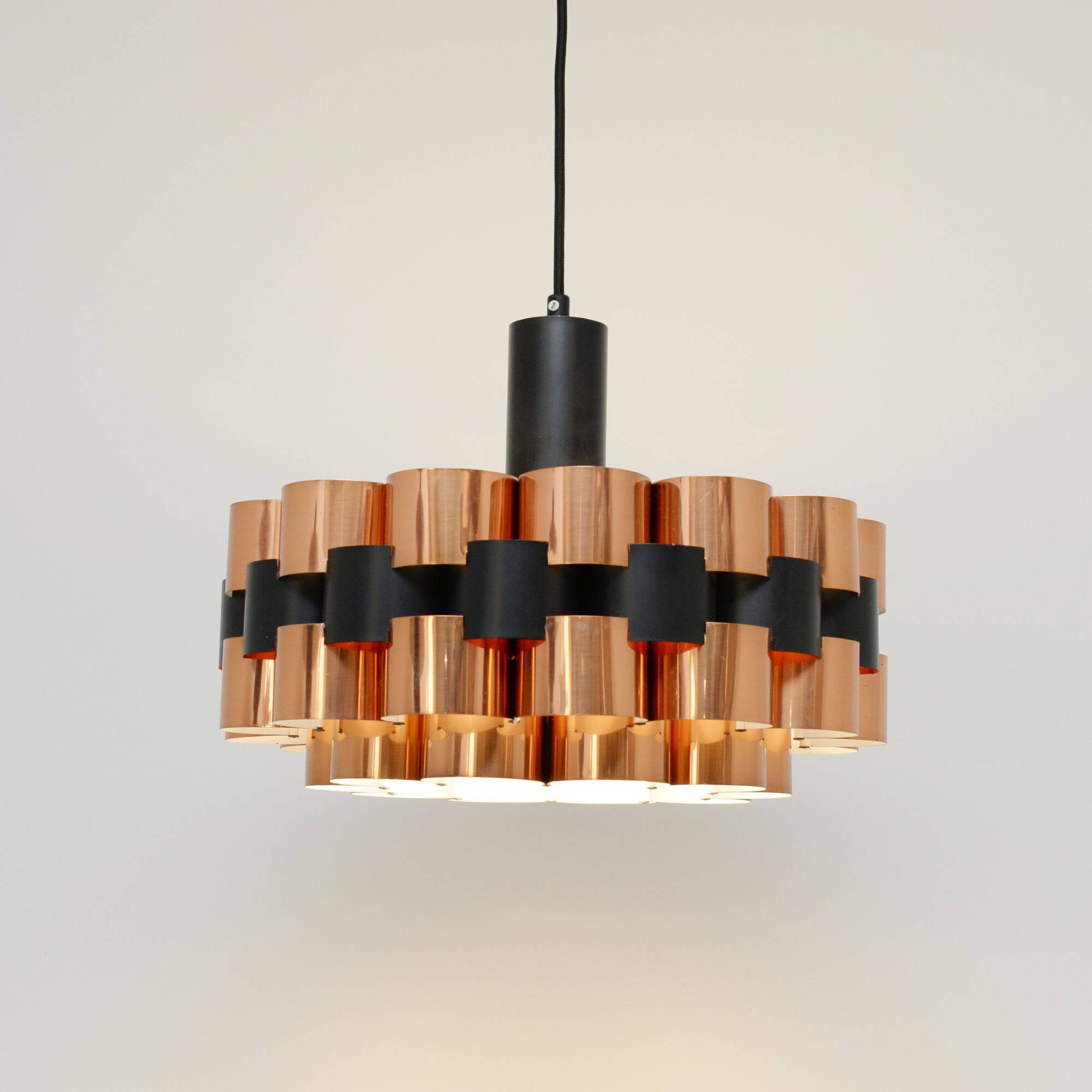 Copper lamp designed by Wener Schou for Coronell Elektro, 1970s