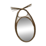 Miroir osier 1950-1960