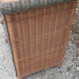Chest of drawers 3 drawers in vintage rattan wicker