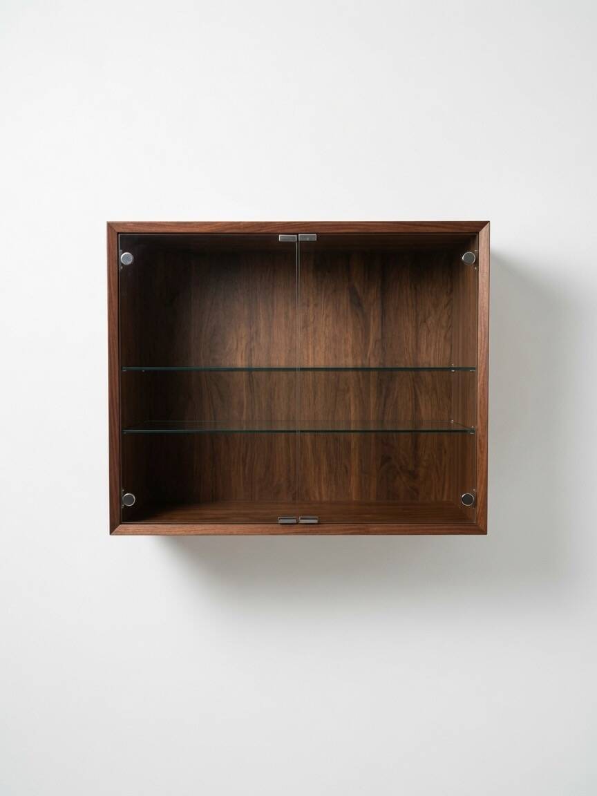 Poul Cadovius Wall Mounted Glass Cabinet By CADO, 1960s.