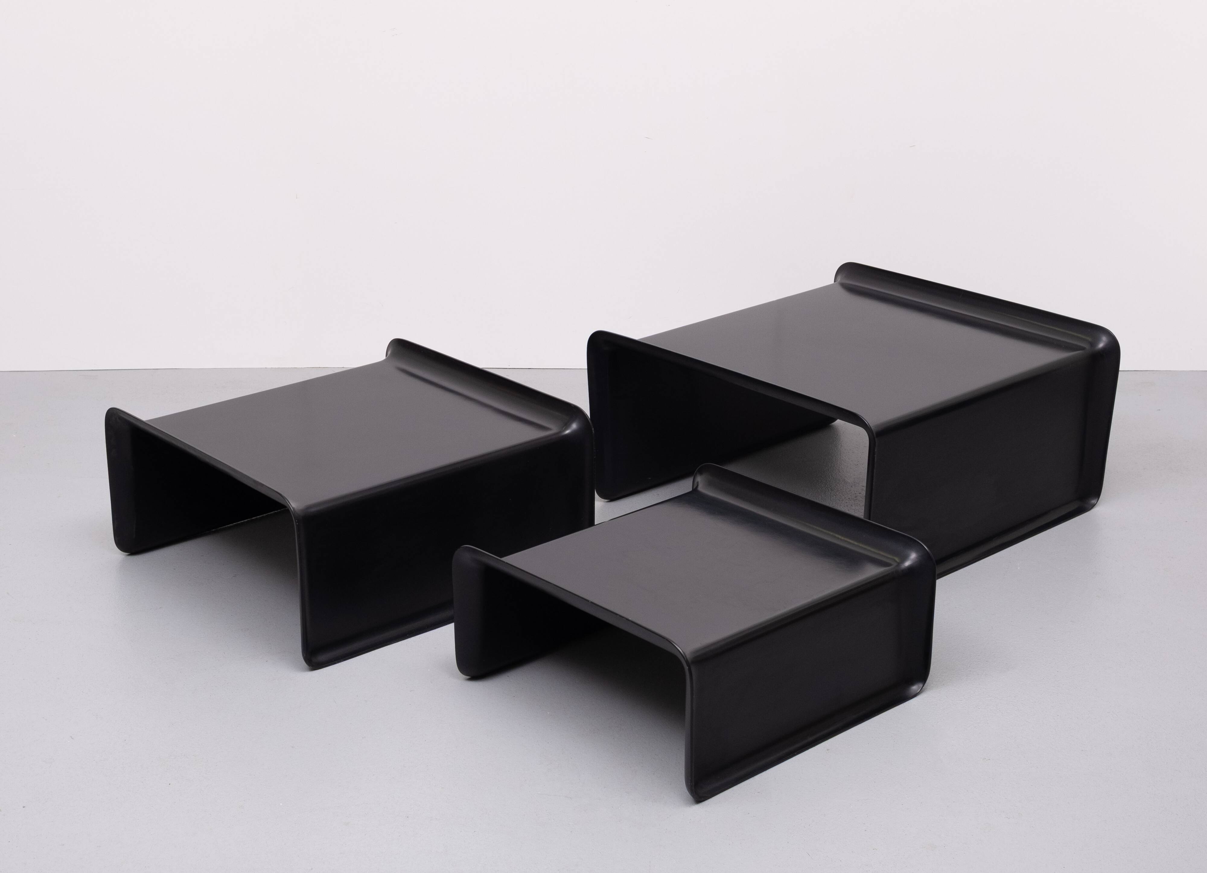 Rosenthal Large Black Fiberglass nesting tables 1970s Germany