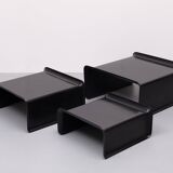 Rosenthal Large Black Fiberglass nesting tables 1970s Germany