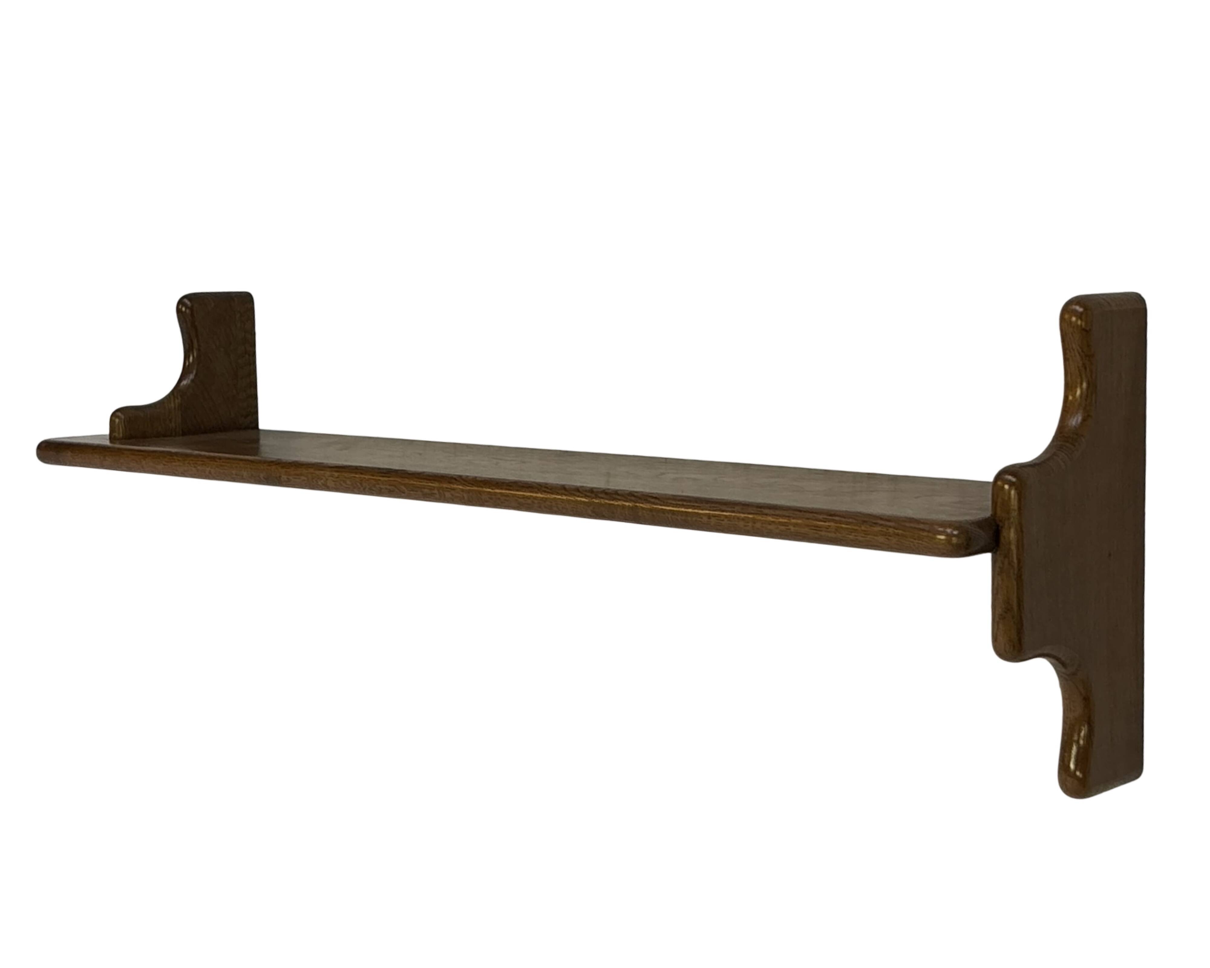 Vintage wall shelve rack bookshelf in oak wood minimalist