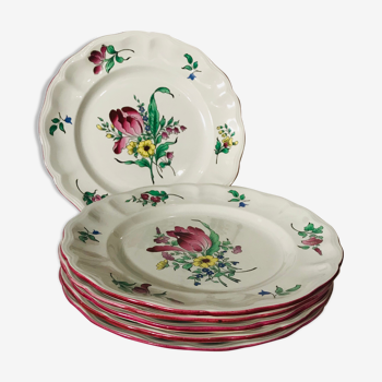 Set de 7 assiettes plates Réverbère de Luneville