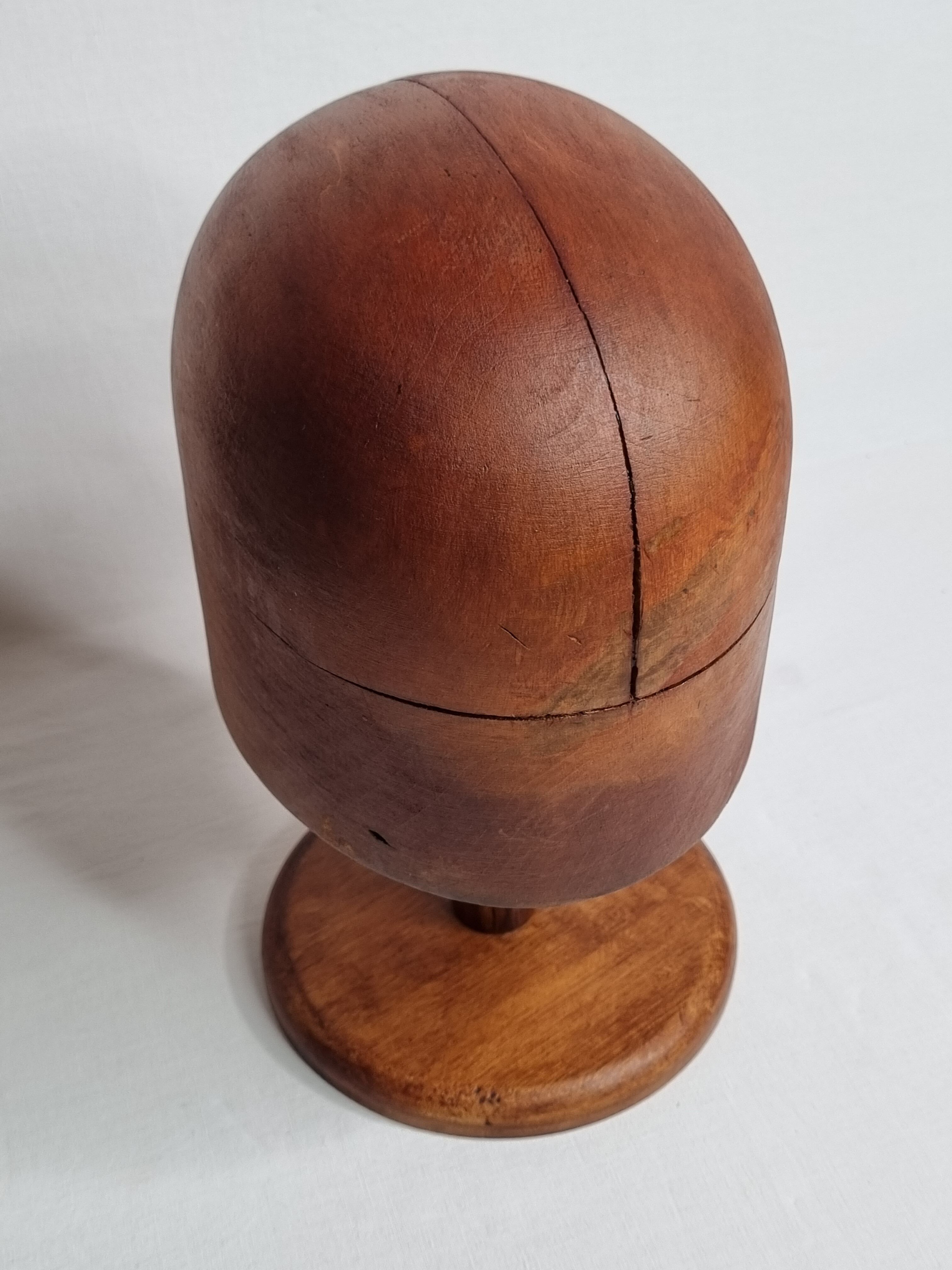 Old wooden hat shape on foot, 1900