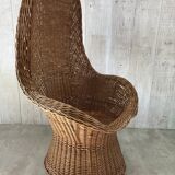 Vintage wicker armchair