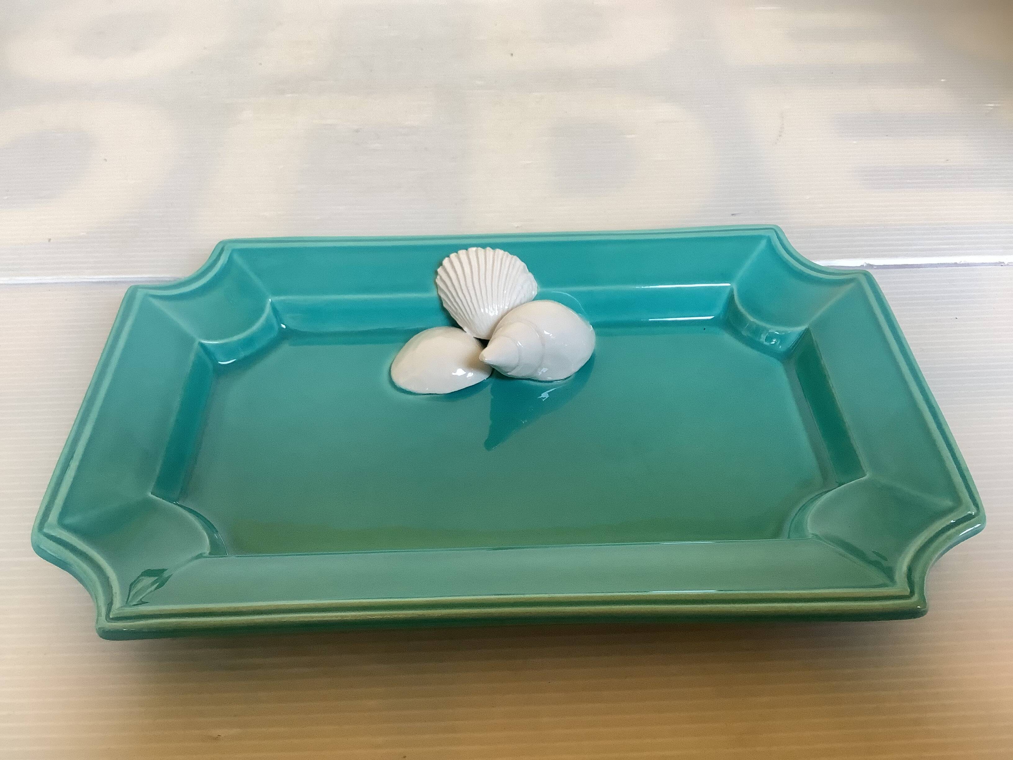 Vide poche coquillages bleu turquoise, Italie
