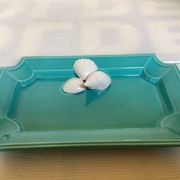 Shell-shaped bowl turquoise blue Italy