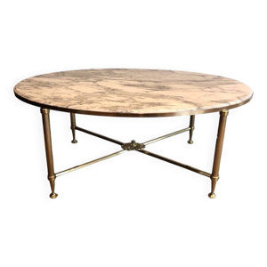 Table basse ovale néoclassique - marbre