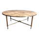 Neoclassical Oval Coffee Table in Brass and Carrara Marble, Janse House