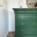 Louis Philippe chest of drawers with solid wood and marble top