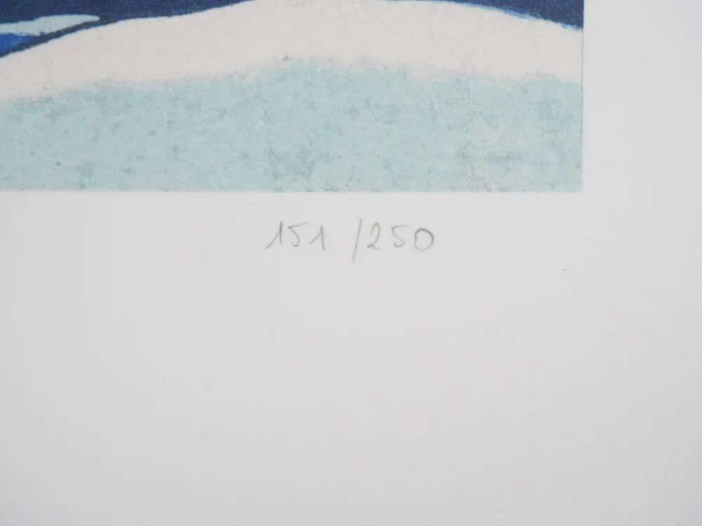 Katsushika Hokusai: The Great Wave off Kanagawa, signed lithograph