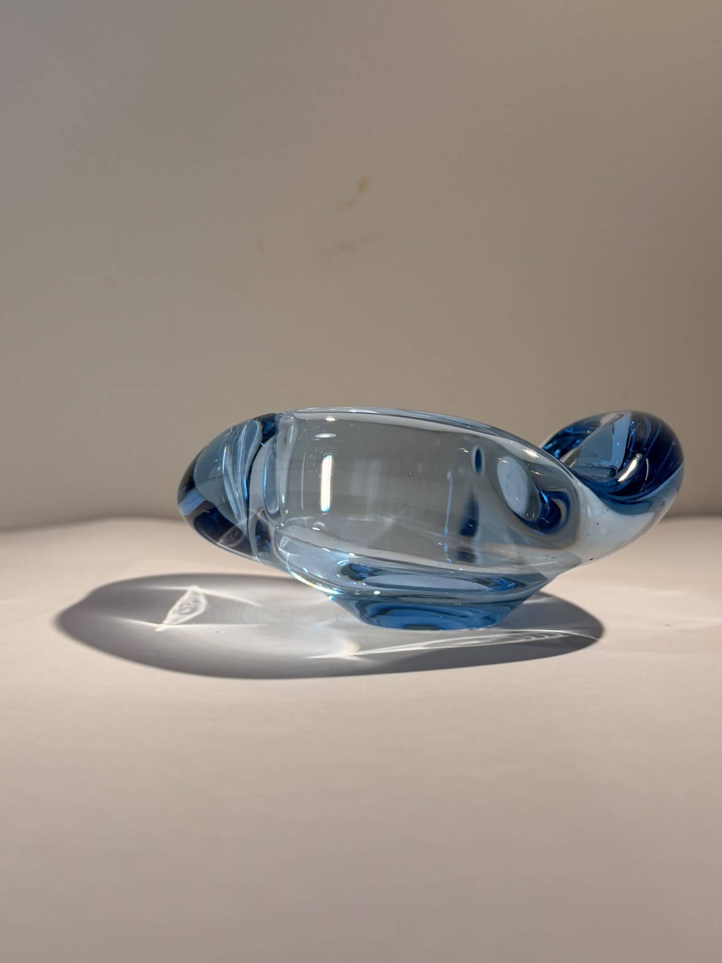 Blue ashtray from the "Akva" series by Per Lütken for Holmegaard