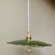 Vintage lampshade pendant light in green enameled sheet metal