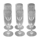 Suite of 6 Baccarat crystal flutes, model Sévigné, signed