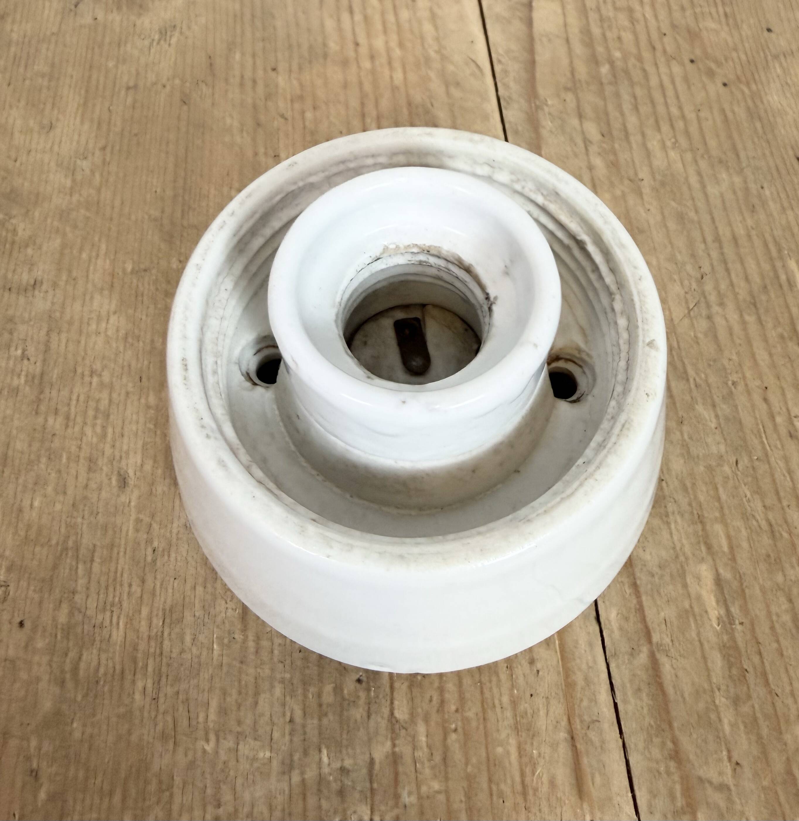 Lustre en porcelaine blanche vintage, années 1970