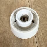 Lustre en porcelaine blanche vintage, années 1970