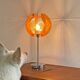 Space Age acrylic table lamp with a nylon wire thread & orange acrylic shade