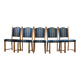 Set of 5 Vintage Danish Oak Dining Chairs Mid-Century Modern, Kjærnulf Style